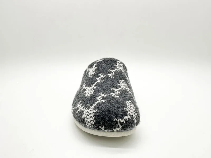 thies 1856 ® Recycled Reindeer PET Slipper vegan carbon dark grey