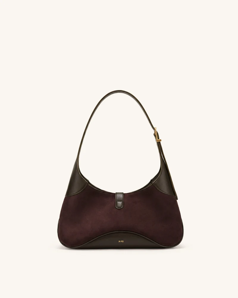 Juliette East-West-Schultertasche mit Schlüsselanhänger - Dunkelbraun