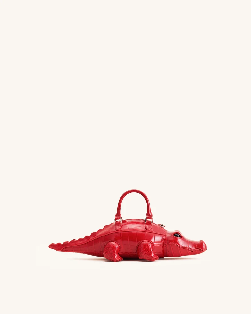 Jayden Handtasche in Krokodilform - Rot