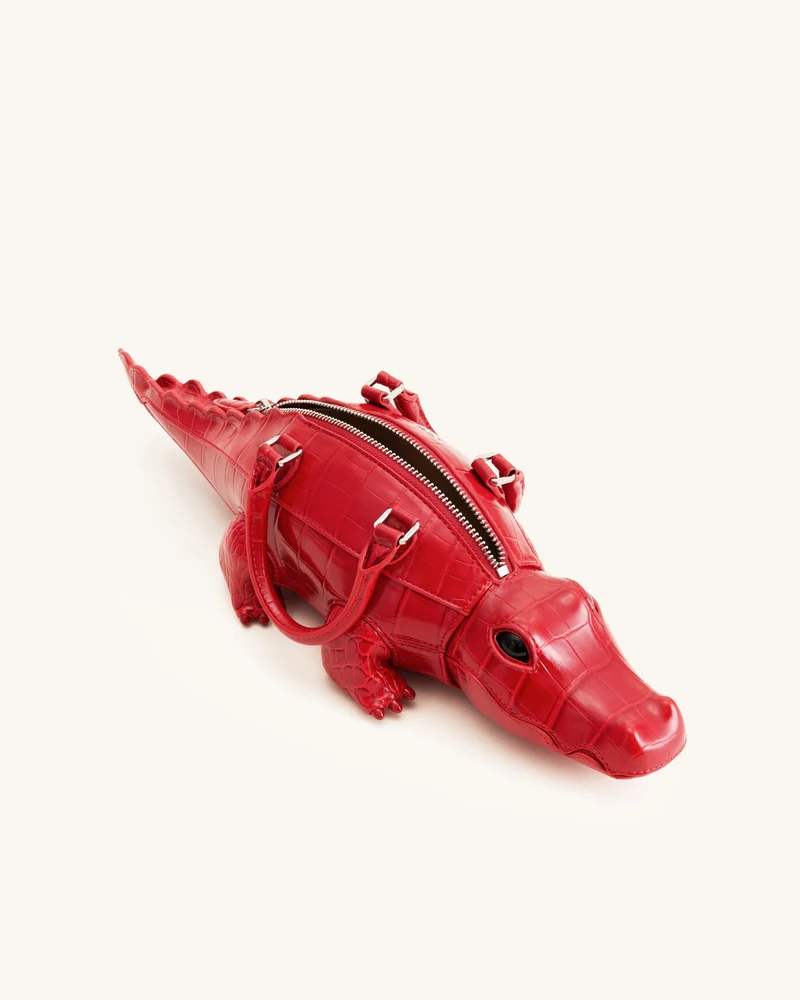 Jayden Handtasche in Krokodilform - Rot