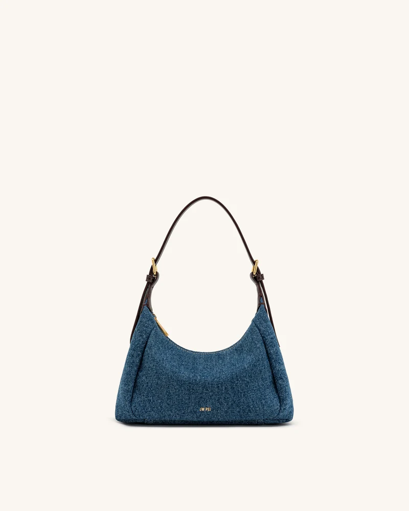 Velora Denim-Schultertasche - Blaues Denim