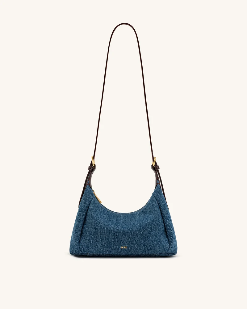 Velora Denim-Schultertasche - Blaues Denim