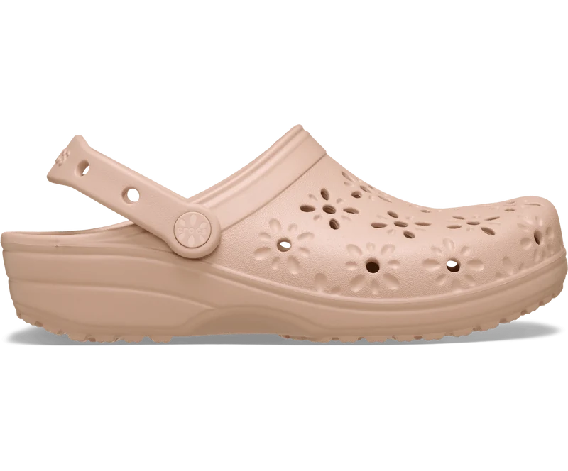 CROCS Unisex Klassischer Blumen-Clog mit Cut-Out | Rosa Karamell