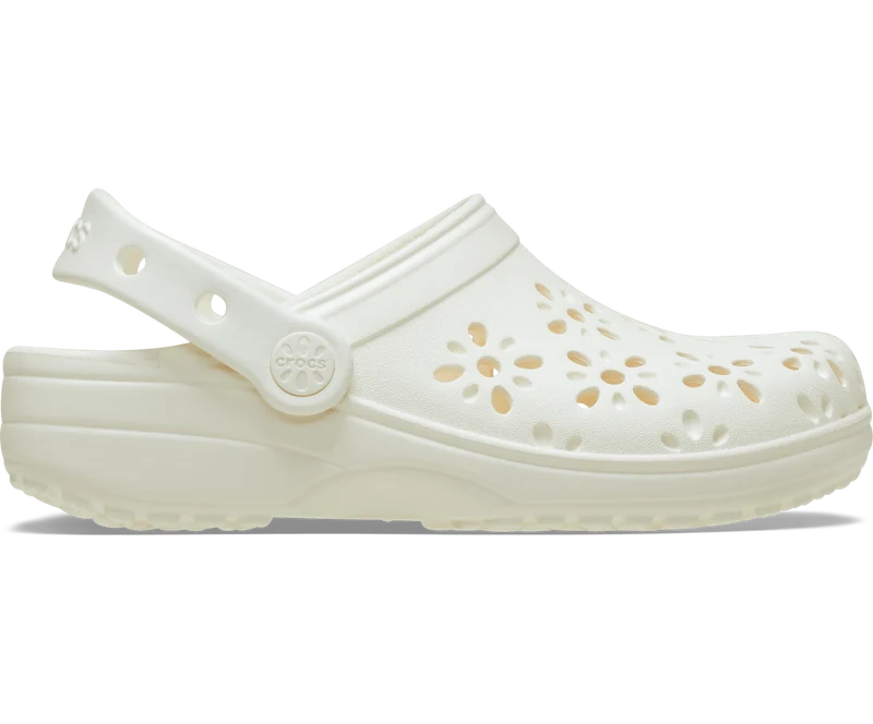 CROCS Unisex Klassischer Blumen-Clog mit Cut-Out | Kreide