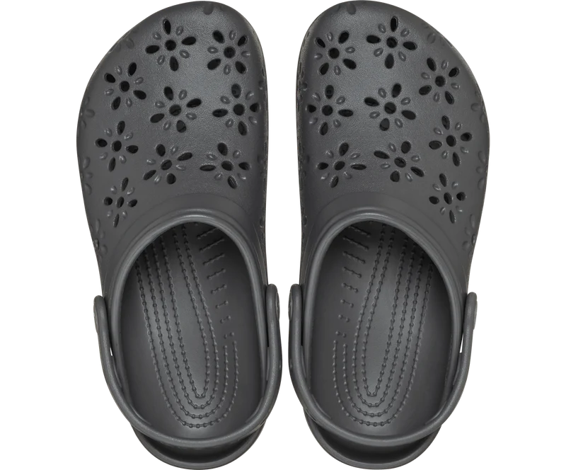 CROCS Unisex Klassischer Blumen-Clog mit Cut-Out | Schwarzer Sand
