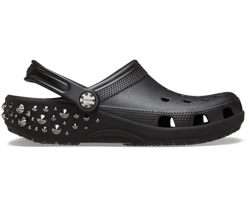 CROCS Unisex Klassischer Clog mit Nieten | Schwarz