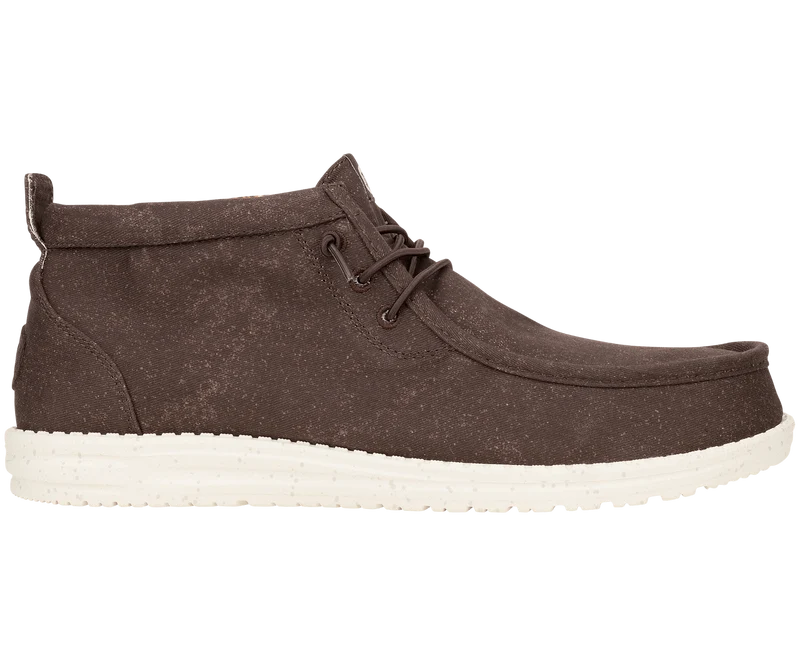 Hey Dude Wally Mid Stretch Canvas Mokassin-Stiefel für Herren | Mole Brown