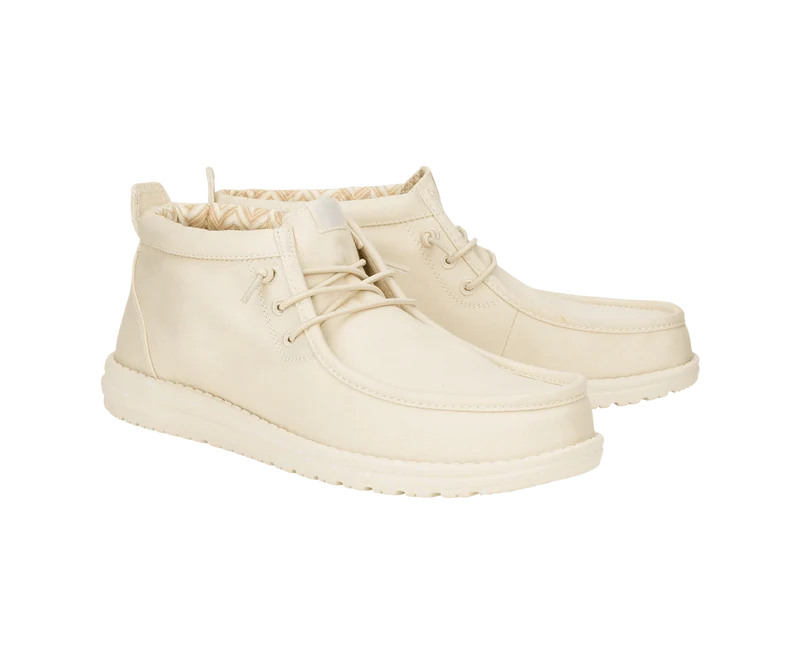 Hey Dude Wally Mid Stretch Canvas Mokassin-Stiefel für Herren | Knochenweiß
