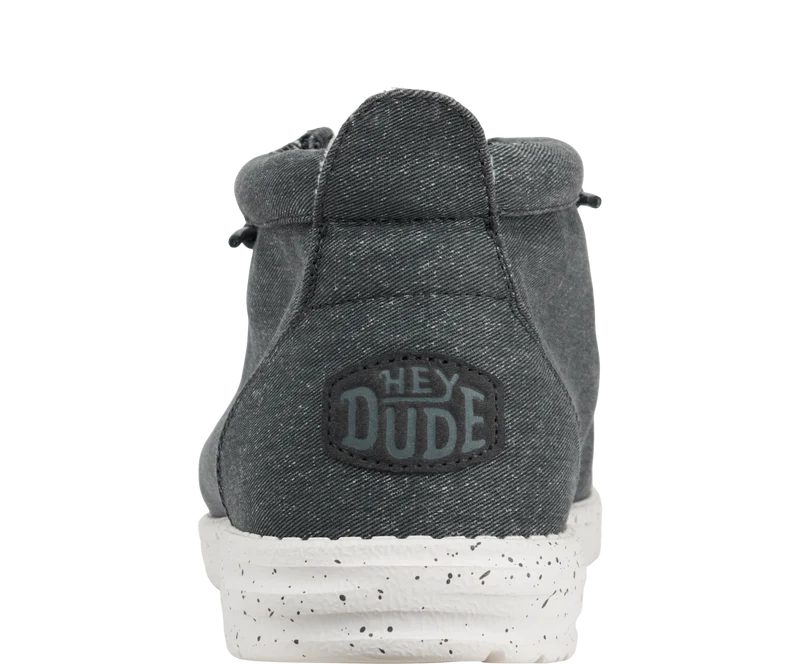 Hey Dude Wally Mid Stretch Canvas Mokassin-Stiefel für Herren | Grau