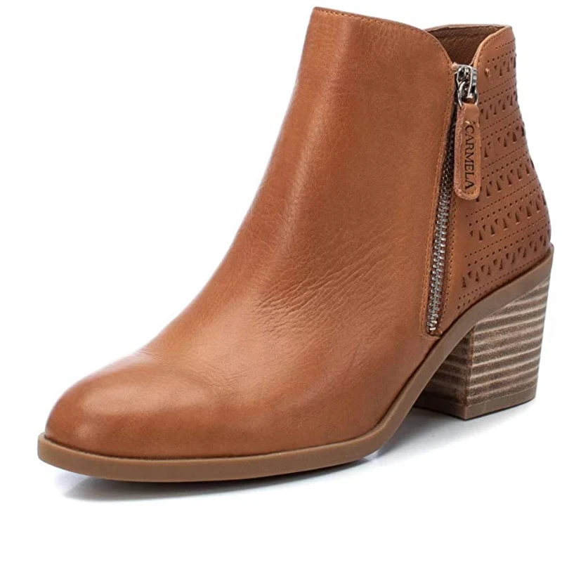 Carmela Damen-Lederstiefeletten - Kamel