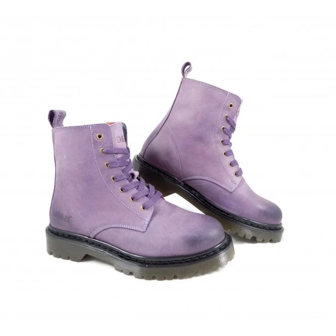 Oak & Hyde Damen Brixton 7 Lederstiefel - Lila