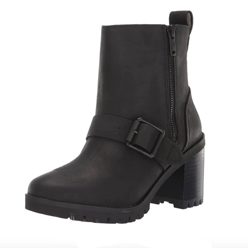 UGG Damen Fern Lederstiefel - Schwarz