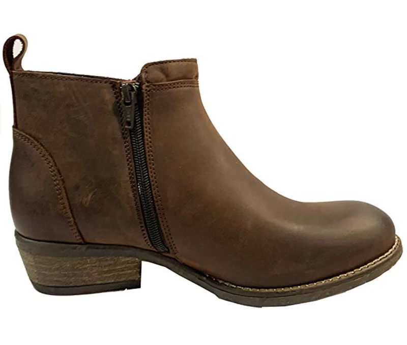 Oak & Hyde Damen Rita Twim Lederstiefelette - Braun