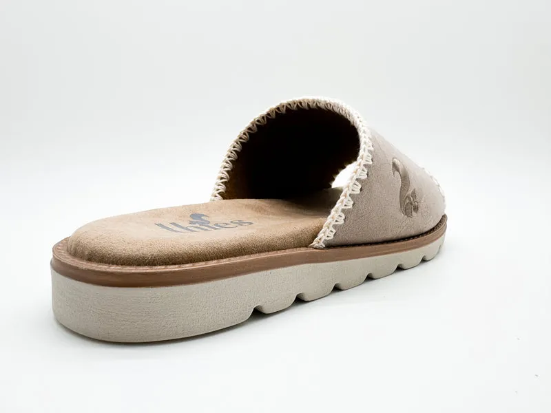 thies 1856 ® Rec Soft Woven Slide vegan taupe