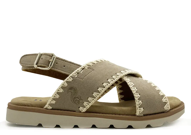 thies 1856 ® Rec Soft Woven Sandal vegan taupe