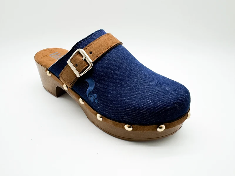 thies 1856 ® Rec Denim Comfy Clog vegan denim blue