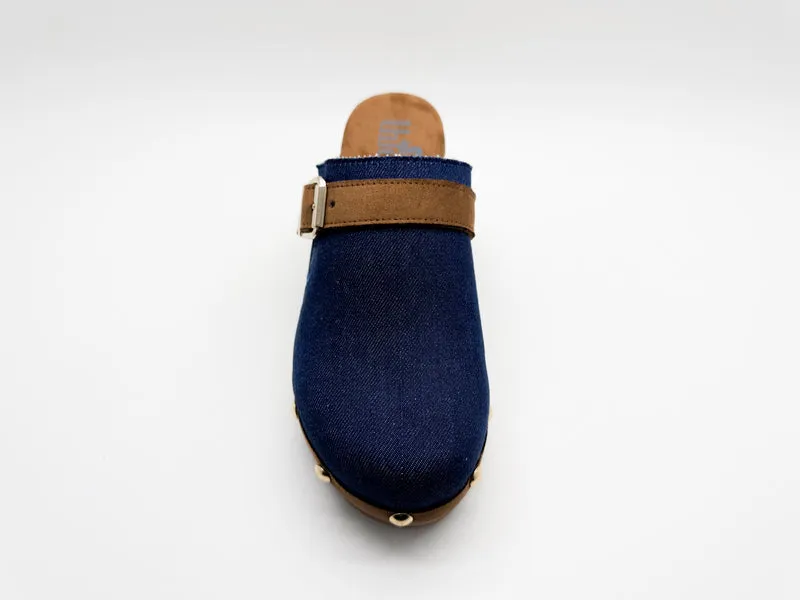thies 1856 ® Rec Denim Comfy Clog vegan denim blue