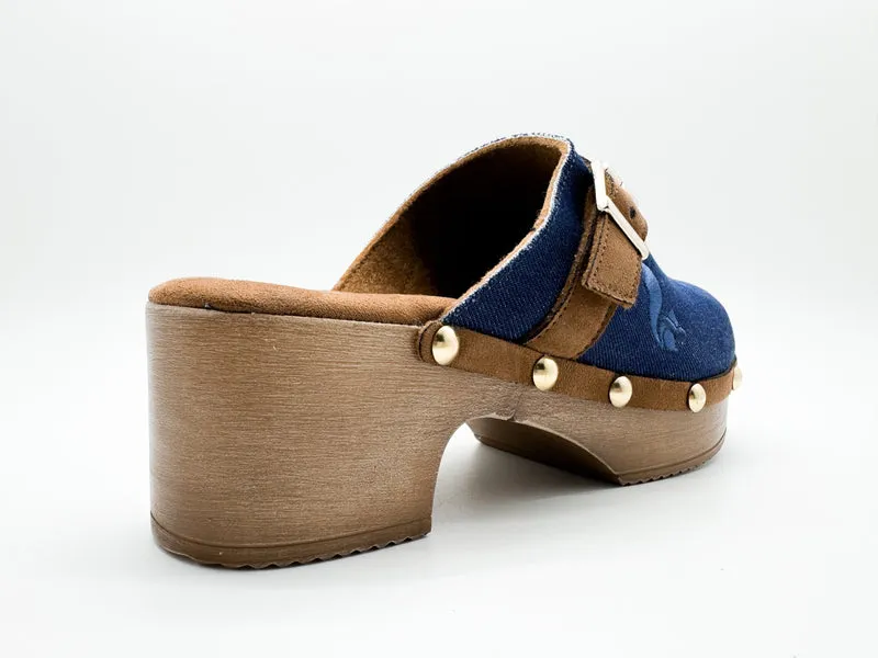 thies 1856 ® Rec Denim Comfy Clog vegan denim blue