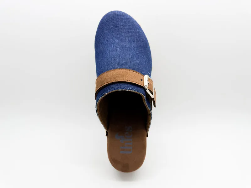 thies 1856 ® Rec Denim Comfy Clog vegan denim blue