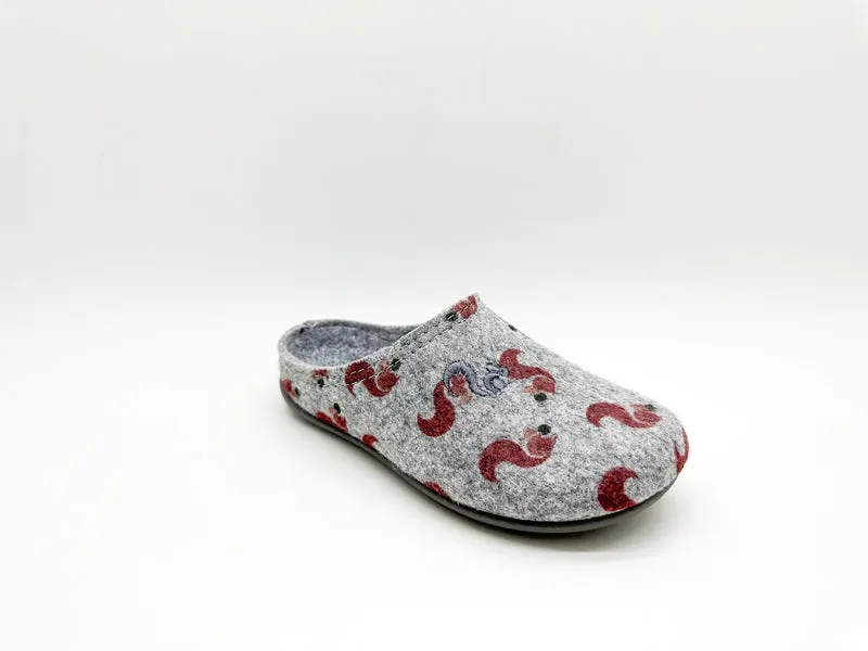 thies 1856 ® Recycled PET Squirrel Slipper Kids vegan light grey