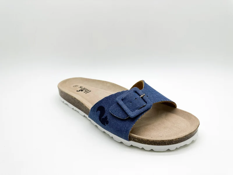 thies 1856 ® Rec Denim Strap Sandal vegan denim blue