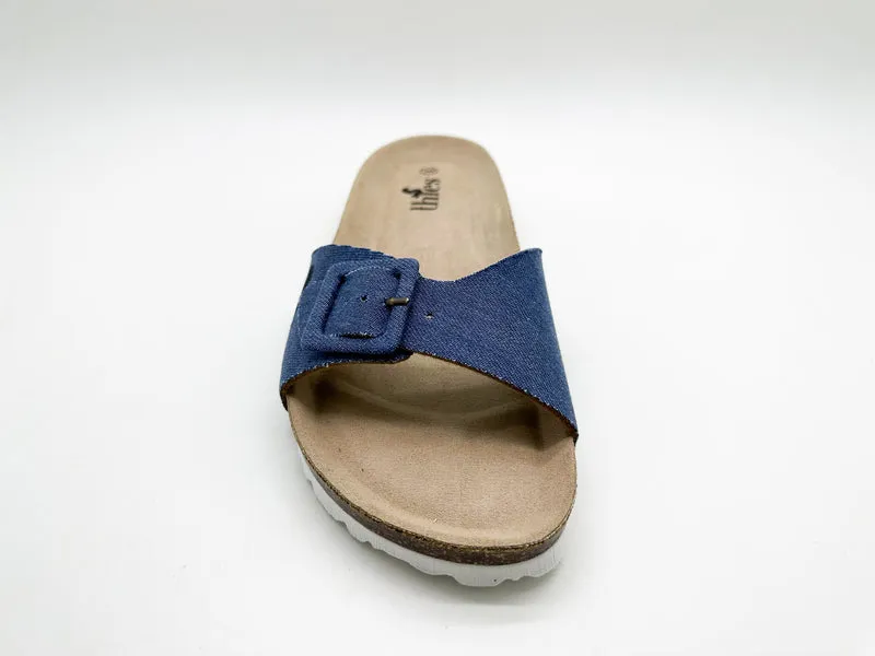 thies 1856 ® Rec Denim Strap Sandal vegan denim blue