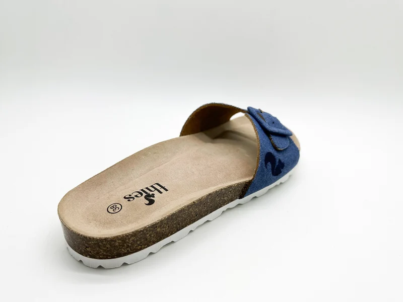 thies 1856 ® Rec Denim Strap Sandal vegan denim blue