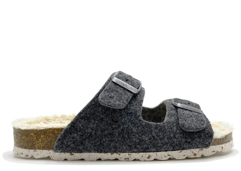 thies 1856 ® Recycled Plush PET Bio Sandal vegan dark grey