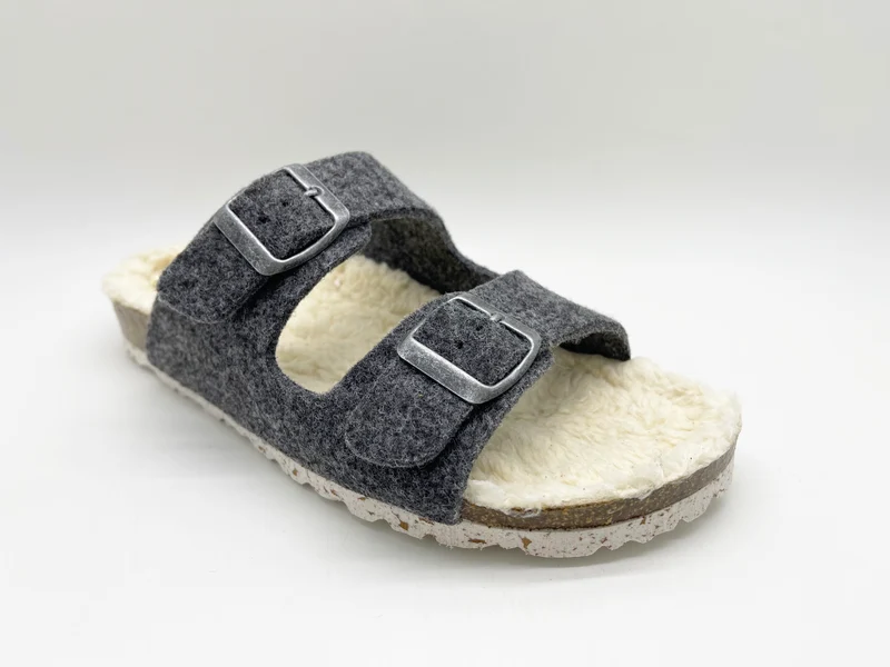 thies 1856 ® Recycled Plush PET Bio Sandal vegan dark grey