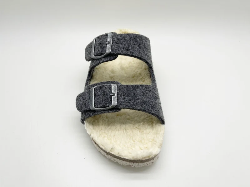thies 1856 ® Recycled Plush PET Bio Sandal vegan dark grey