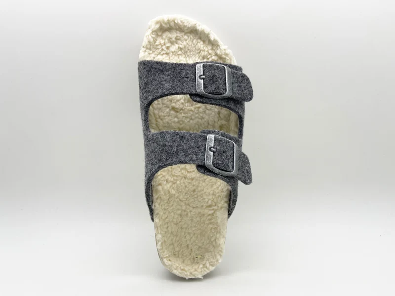 thies 1856 ® Recycled Plush PET Bio Sandal vegan dark grey
