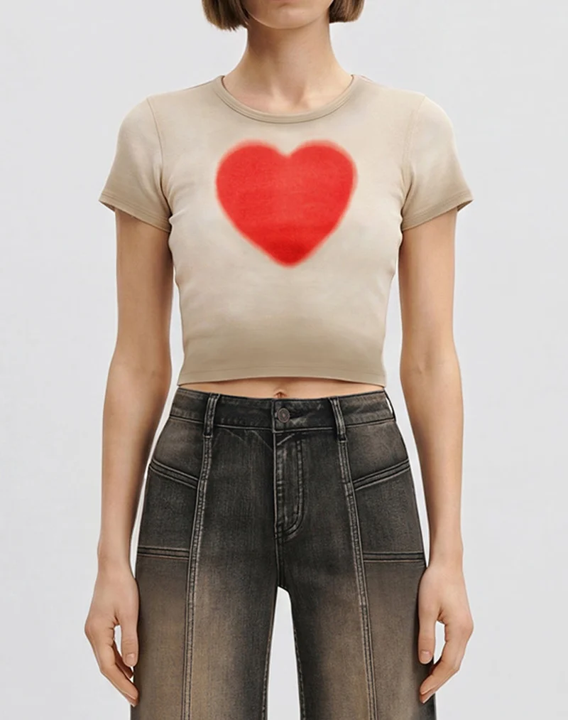 The Shrunken Faded Love T-Shirt - Dirty Oat