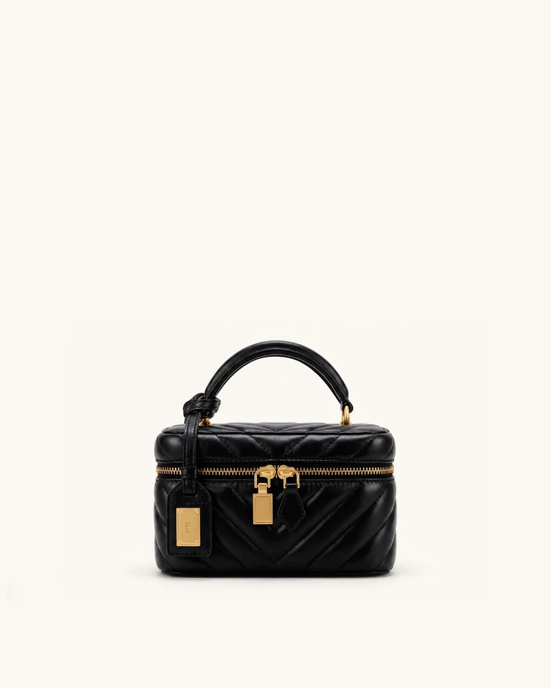 Cleo Boxförmige Henkeltasche - Charcoal Black
