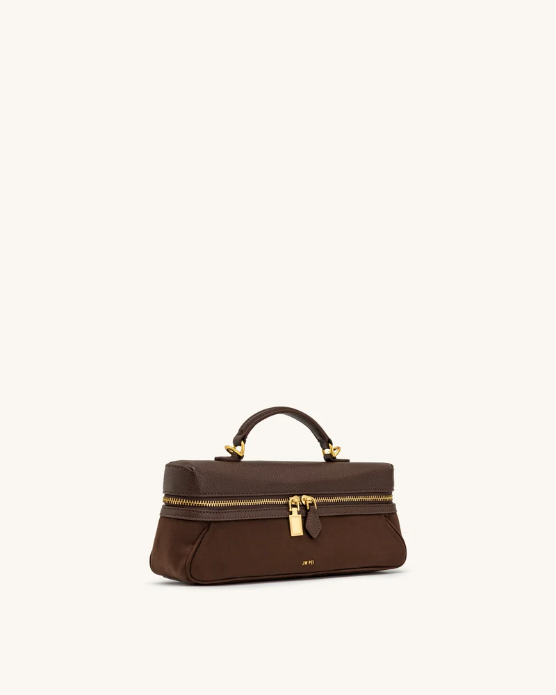 Cleo Vanity Bag aus Wildlederimitat - Dunkelbraun