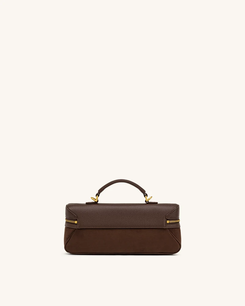 Cleo Vanity Bag aus Wildlederimitat - Dunkelbraun