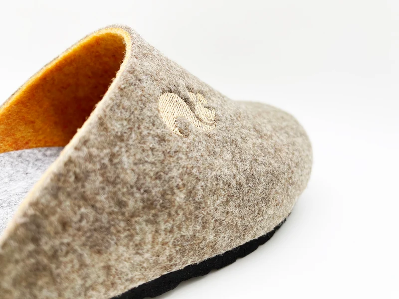 thies 1856 ® Recycled PET Bio Clog vegan beige marron orange