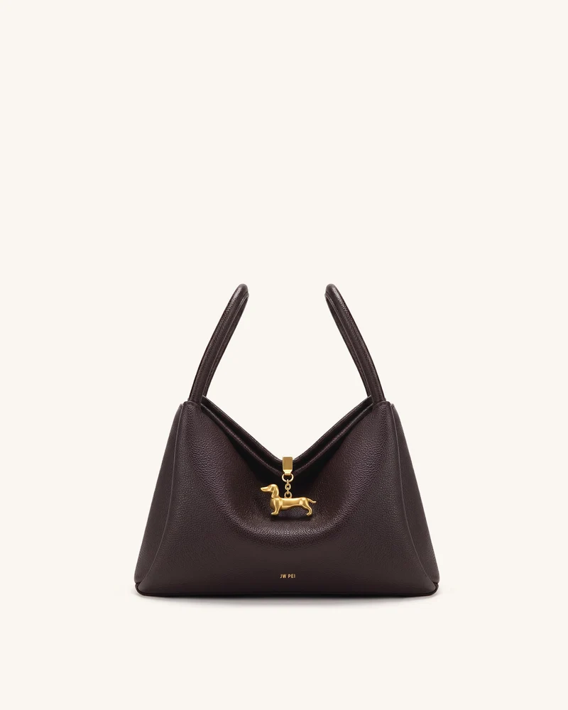 Maelle Henkeltasche mit Dackel-Charm - Dunkelbraun