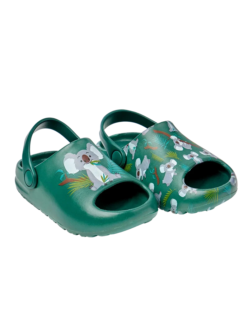Lustige chunky Baby-Clog-Sandalen Koala und Blätter