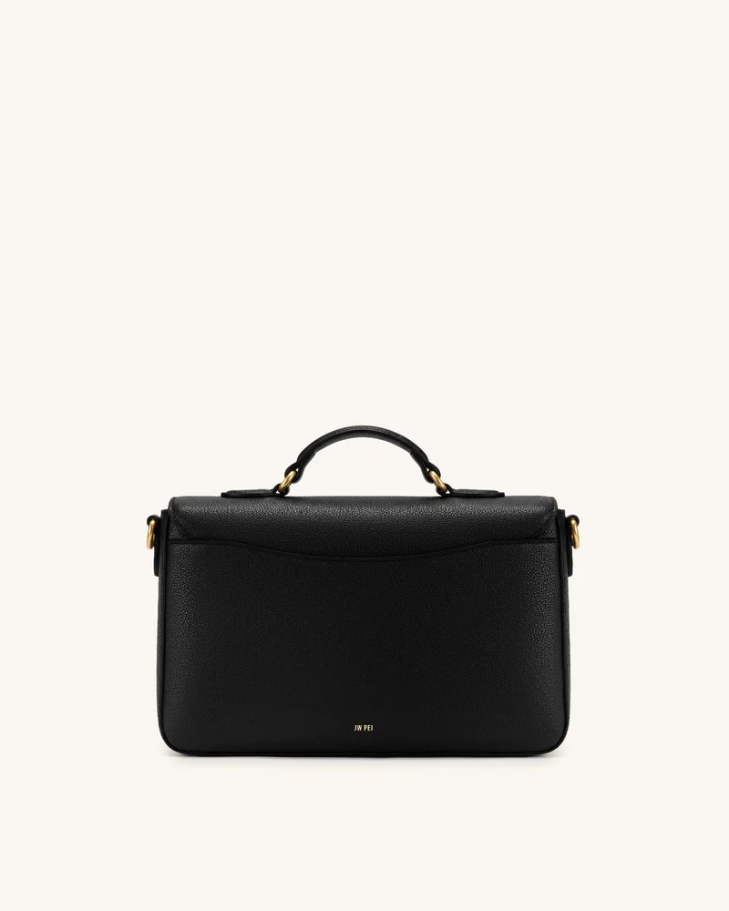 Mirelle Gekörnte Satchel mit Henkel - Schwarz