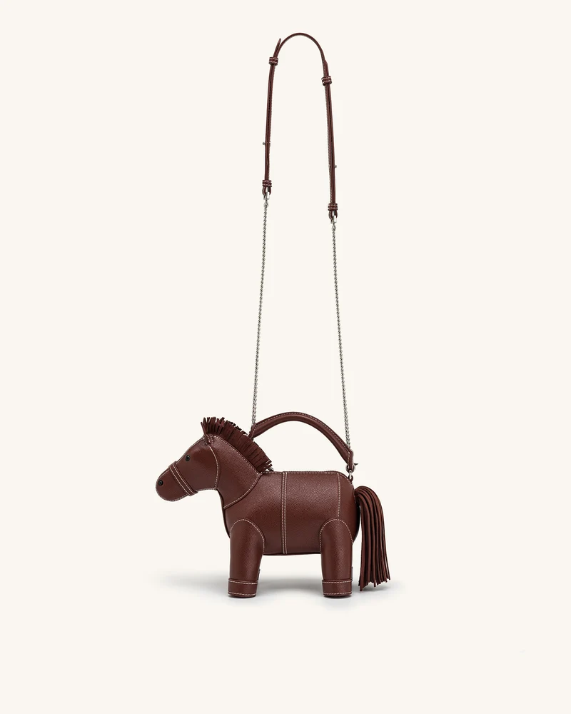 Harper Henkeltasche mit Pferdemotiv - Braun