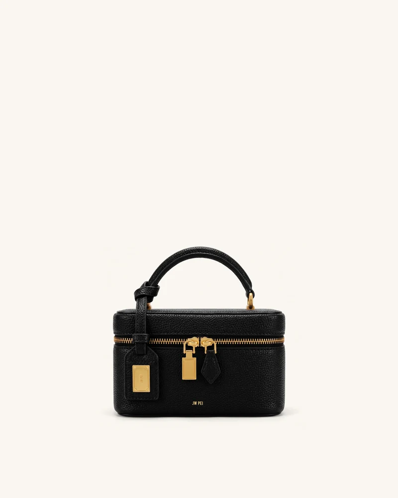 Cleo Henkeltasche in Box-Form - Tintenschwarz