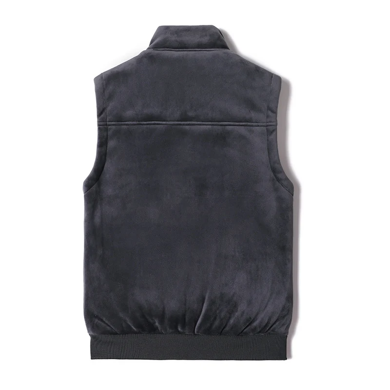Herren Ärmellose Thermo-Fleeceweste mit Sherpa-Innenfutter und Stehkragen Nord Taschen