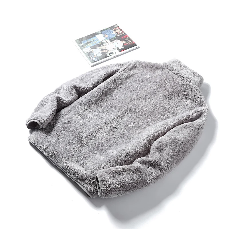 Damen Kuschelige Teddy-Fleecejacke im Oversize-Style mit Stehkragen und Reißverschluss Nord Taschen