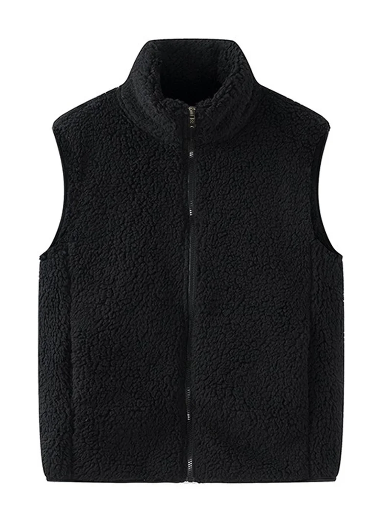 Damen Ärmellose Sherpa-Fleece-Weste mit hohem Stehkragen und Reißverschluss Nord Taschen