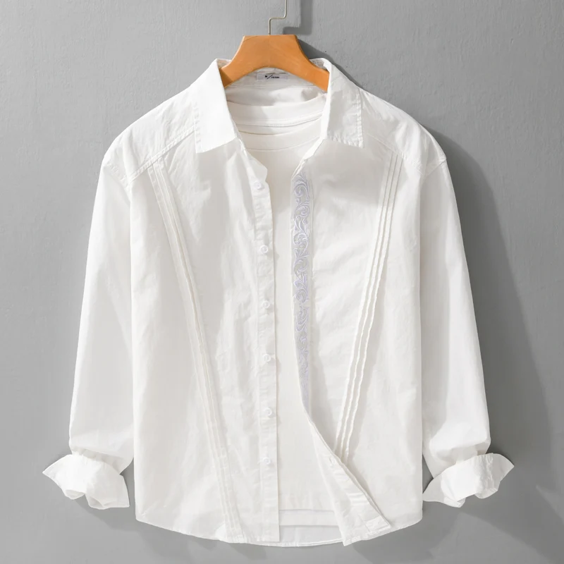 Damen Baumwollbluse mit Biesen, Stickdetail und Relaxed-Fit Nord Taschen