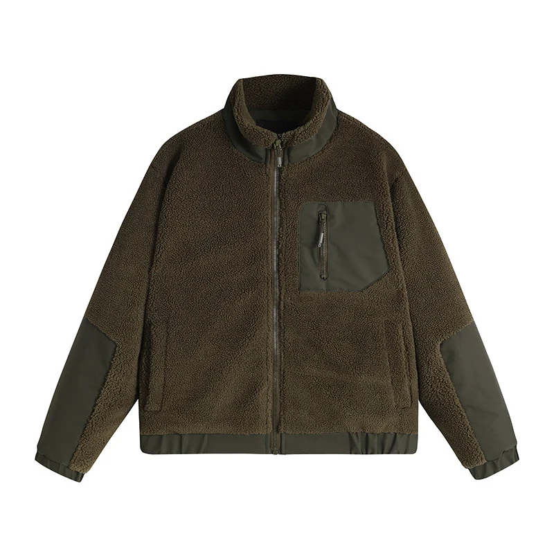 Herren Thermo-Sherpa-Fleecejacke mit Reißverschluss, Brusttasche und verstärkten Ellenbogen Nord Taschen