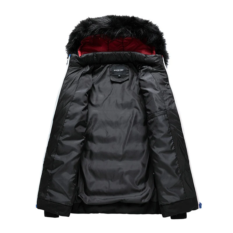 Herren Steppjacke mit Kapuze und Kunstfellbesatz, wind- und wasserabweisend Nord Taschen
