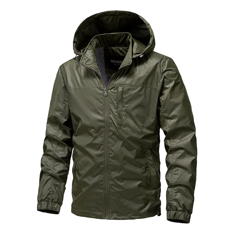 Herren Leichte wasserabweisende kompakt verstaubare Windjacke mit Kapuze Nord Taschen