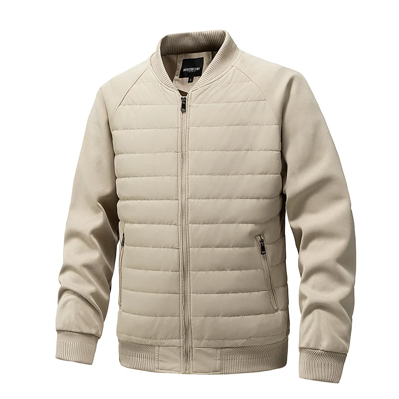 Herren Leichte Hybrid-Bomberjacke mit gesteppter Front Raglanärmeln und Rippbündchen Nord Taschen