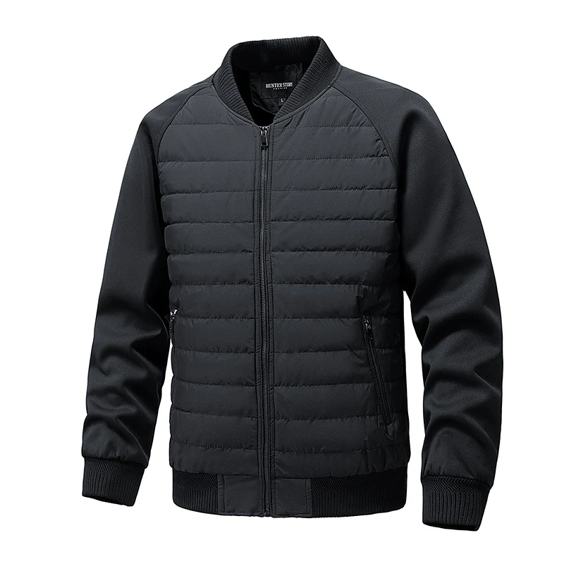 Herren Leichte Hybrid-Bomberjacke mit gesteppter Front Raglanärmeln und Rippbündchen Nord Taschen